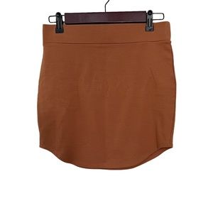 Forever 21 Womens Pull On Mini Skirt Size M Tan Cognac Caramel Stretch